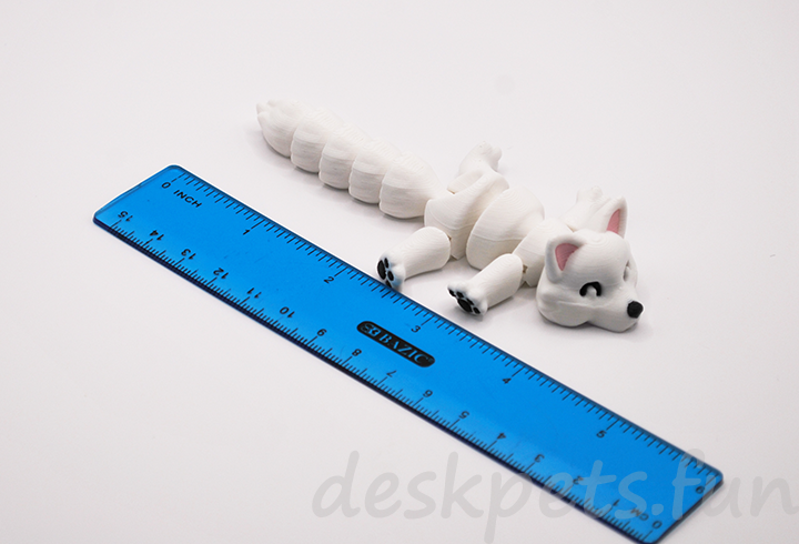 Archie The Arctic Fox - With Ruler